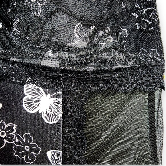 Jessica Simpson intimates  Babydoll Lingerie- SMALL- Black & White- Women's - Picture 8 of 14